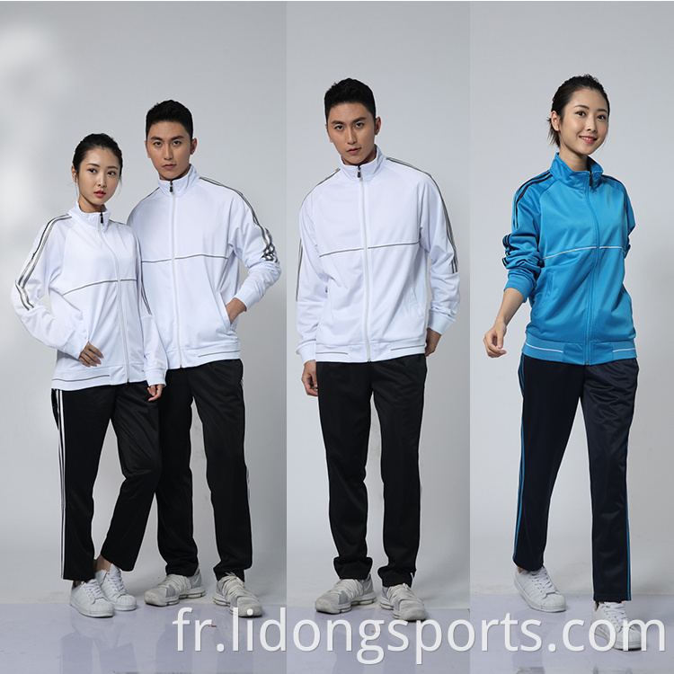 Dernières survêtements conceptions tissu en polyester pour les survêtements unisexes de vêtements de sport